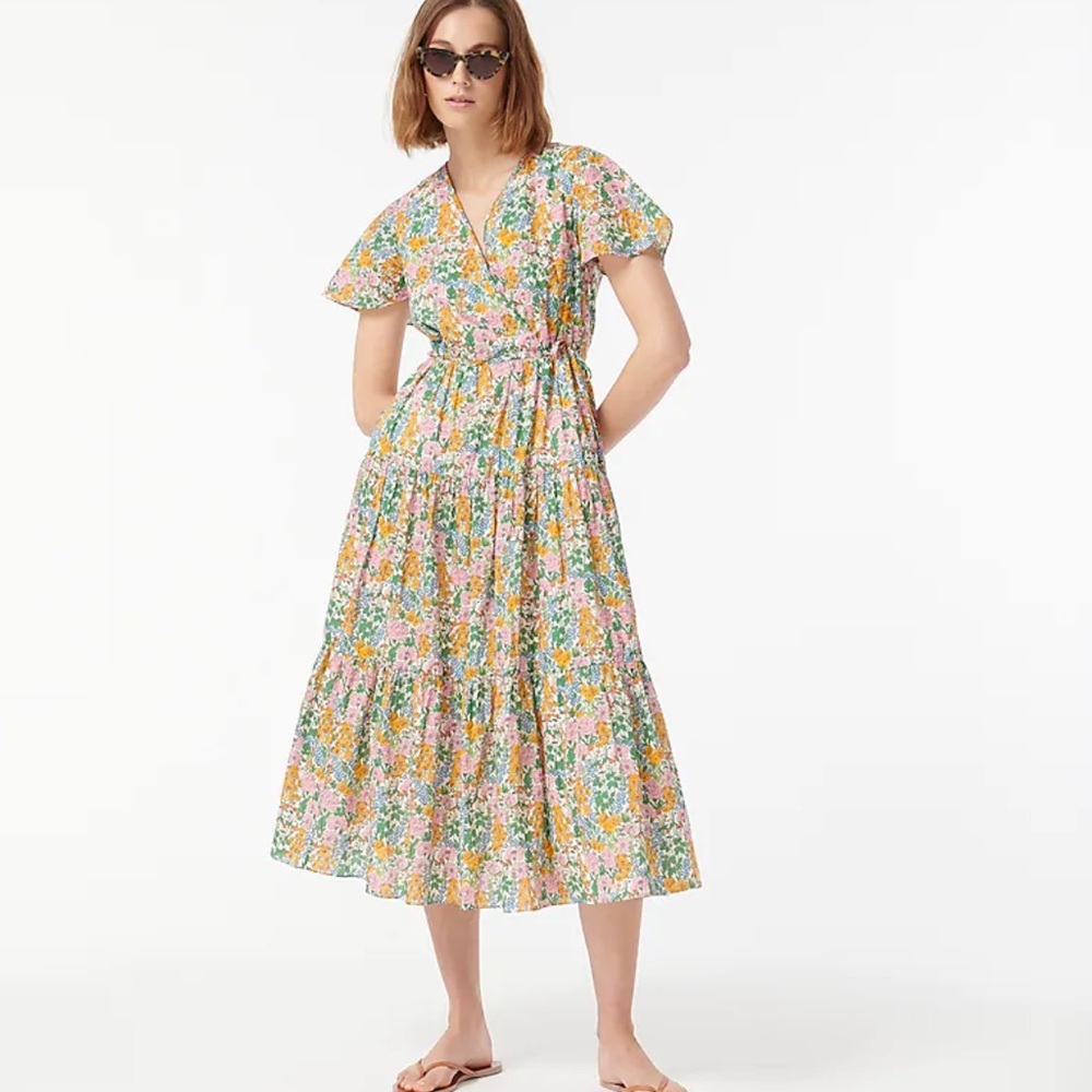 J Crew x Liberty London Faux Wrap Dress in Mini Floral Walk